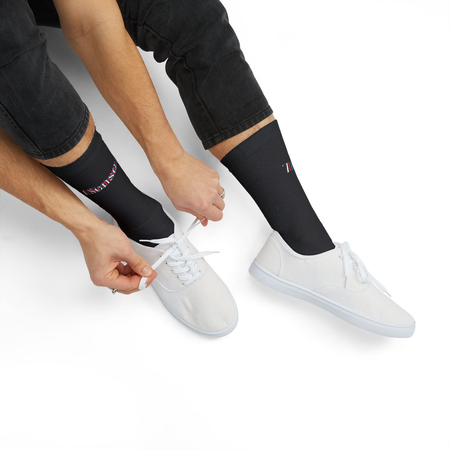 7 SENSE Athletic Black Crew Socks