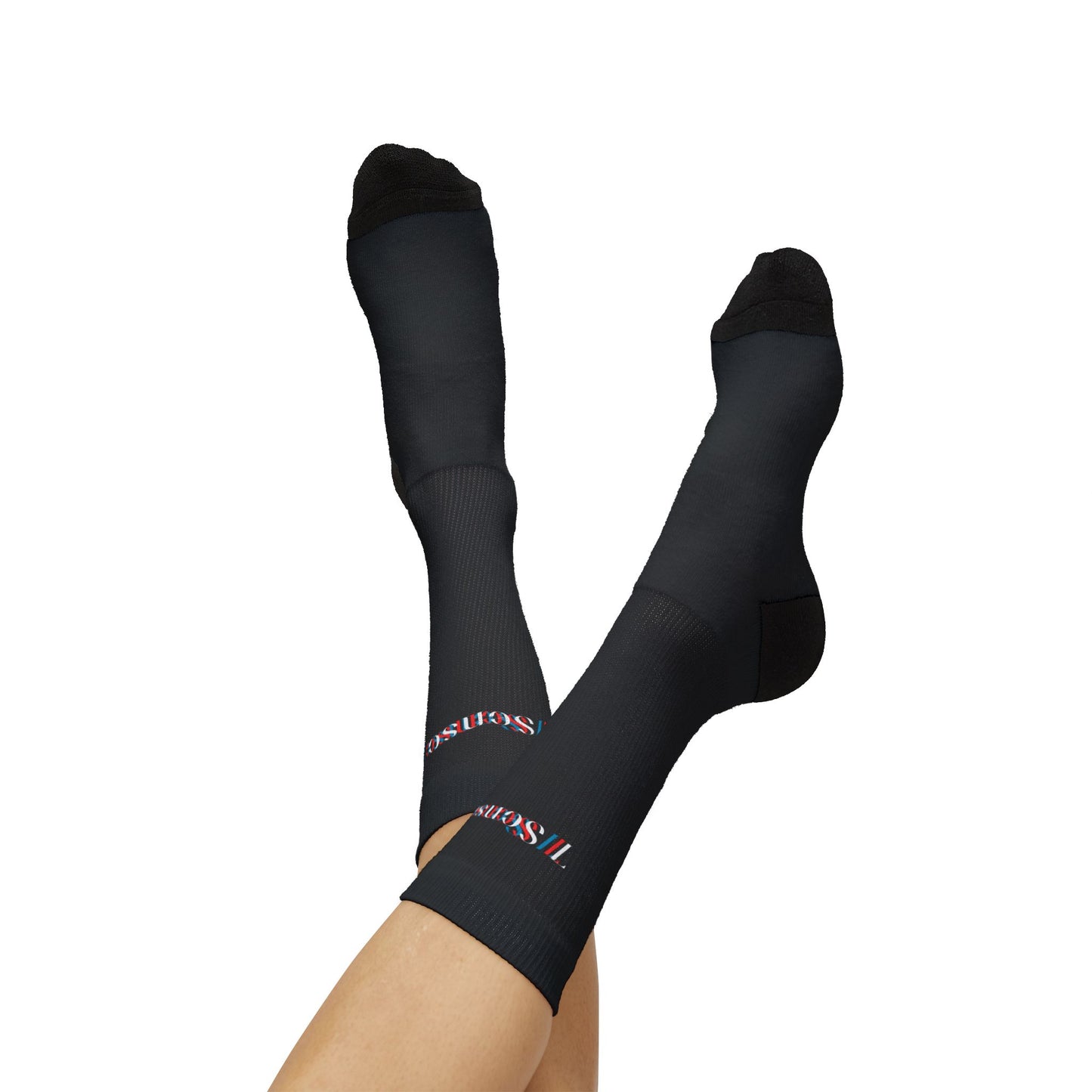 7 SENSE Athletic Black Crew Socks