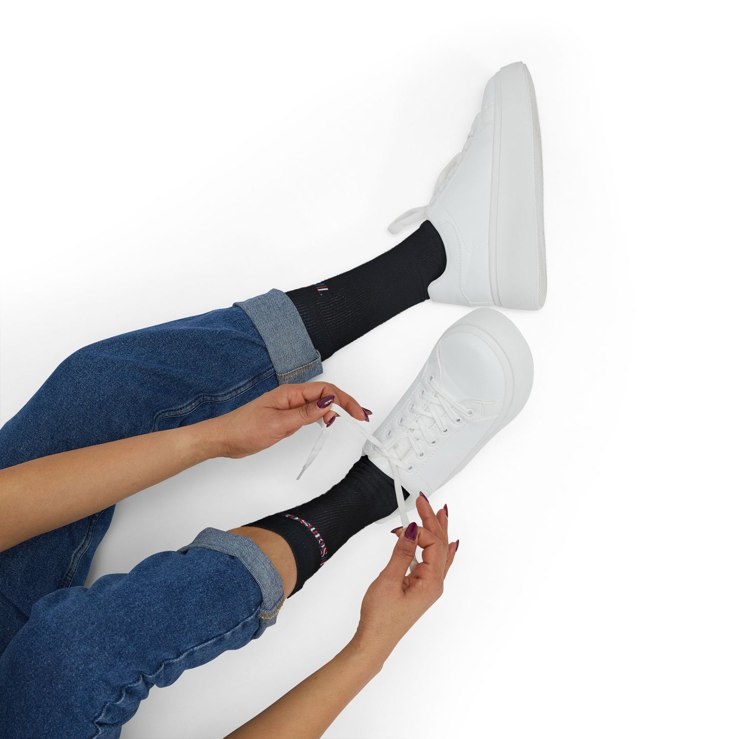 7 SENSE Athletic Black Crew Socks