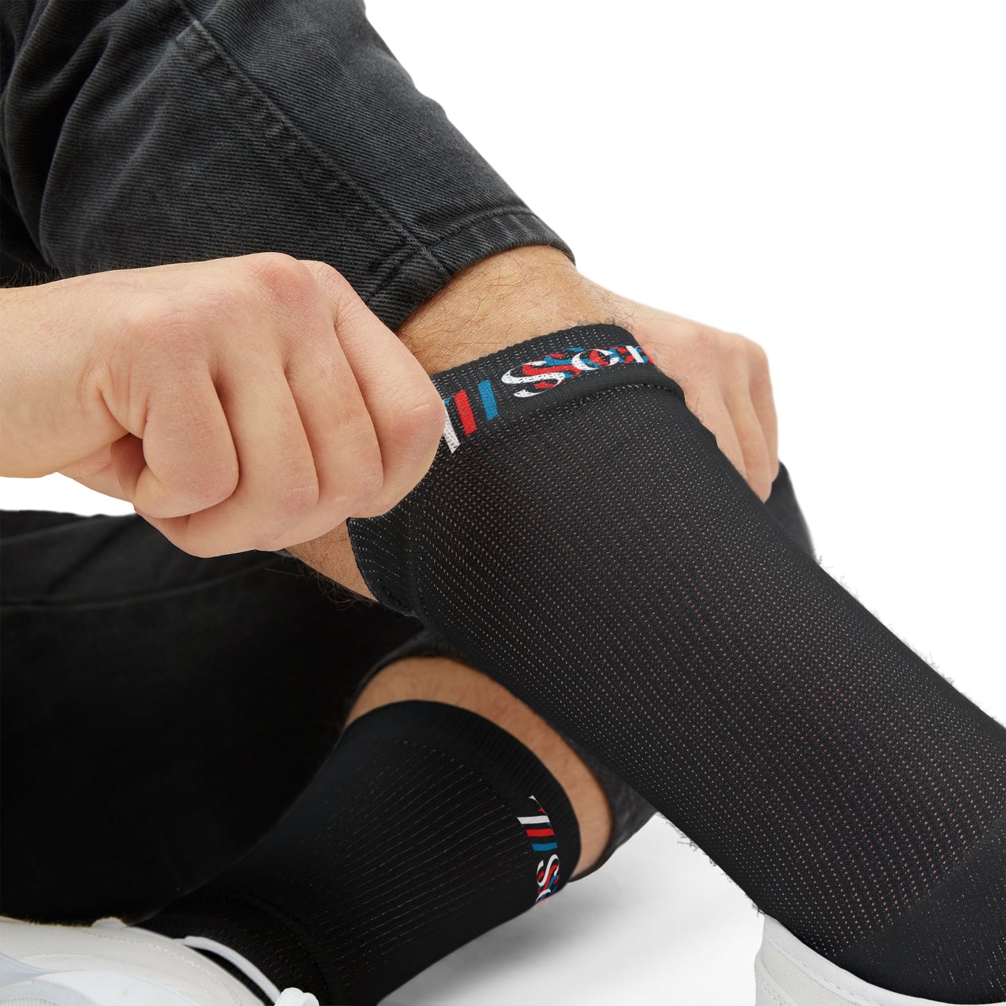 7 SENSE Athletic Black Crew Socks