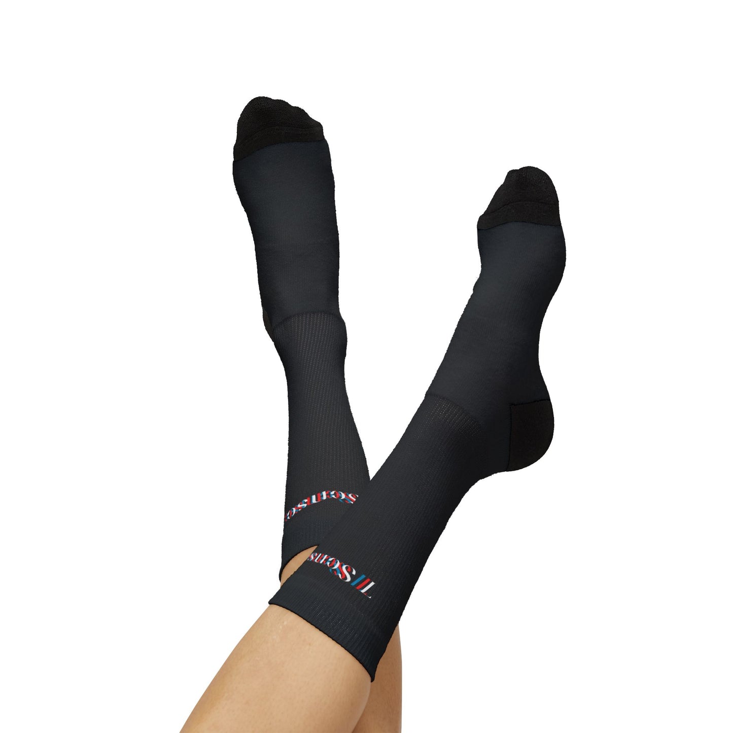 7 SENSE Athletic Black Crew Socks